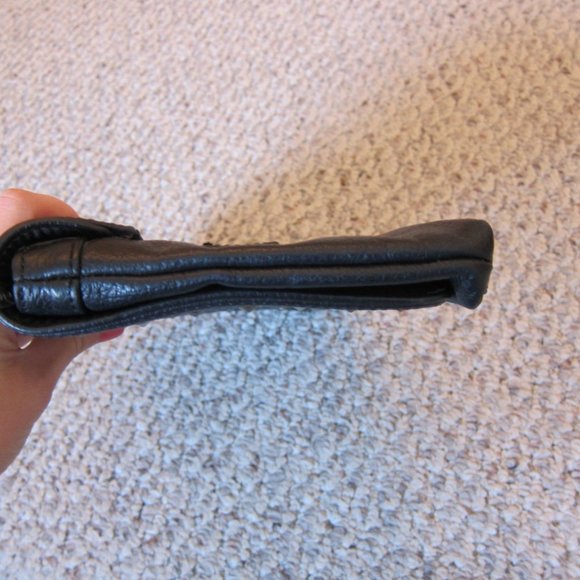 BCBGMaxAzria Black Leather Studded Envelope Clutch - Picture 2 of 7